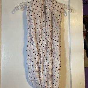 White with polka dots scarf